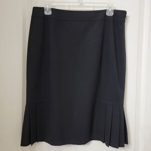 Semantiks Size 10 Black Pencil Skirt with Side Pleat Details.  Exc. Used Cond.